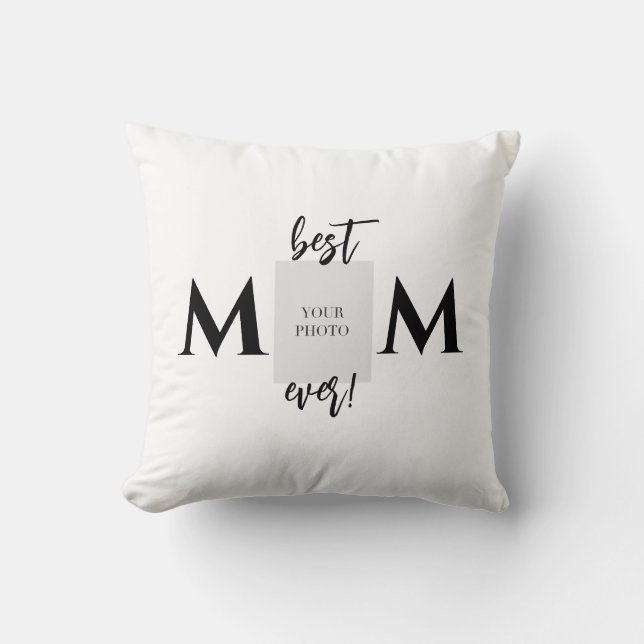 Almofada Melhor Dia de as mães de Foto e Texto da Mãe (Frente)