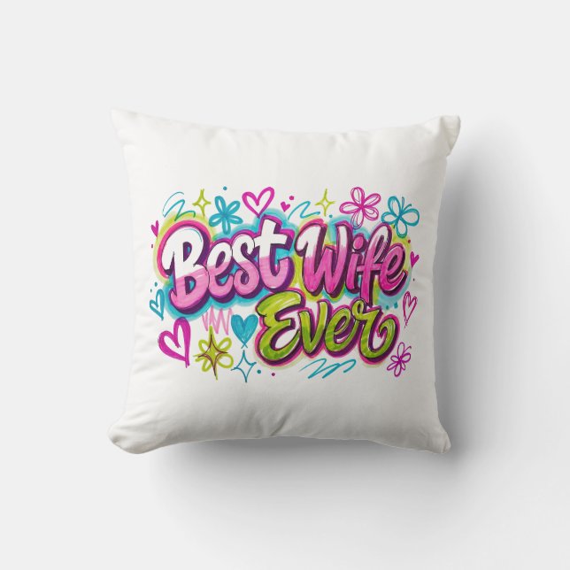 Almofada Melhor Esposa de Todos os Tempos (Estilo 4) (Frente)