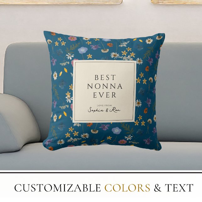 Almofada Melhor Flor De Nona Nunca Flor De Flores Selvagens (Criador carregado)