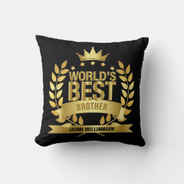 Almofada Melhor Irmão do Mundo Preto e Dourado