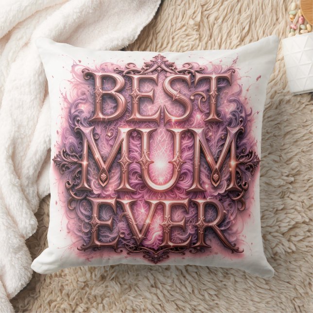 Almofada Melhor Mãe Alguma Vez Citando Borboleta Rosa (Cobertor)