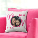 Almofada Melhor Mãe Alguma Vez Foto Rosa<br><div class="desc">Este Travesseiro decorativo de Foto da Melhor Mãe é decorado com a palavra Mãe em tipografia rosa-na moda. Facilmente personalizável com sua foto. Faz um presente perfeito de Dia de as mães.</div>