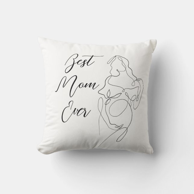 Almofada Melhor Mãe Alguma Vez Trendente Uma Gravidez de Li (Frente)