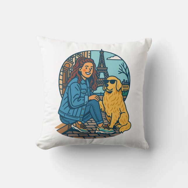 Almofada Melhor Mãe de Cachorro do Mundo em Paris (Frente)
