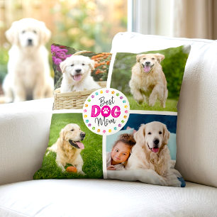 Almofada Melhor Mãe de Cachorro Personalizado 4 Fotos Patas