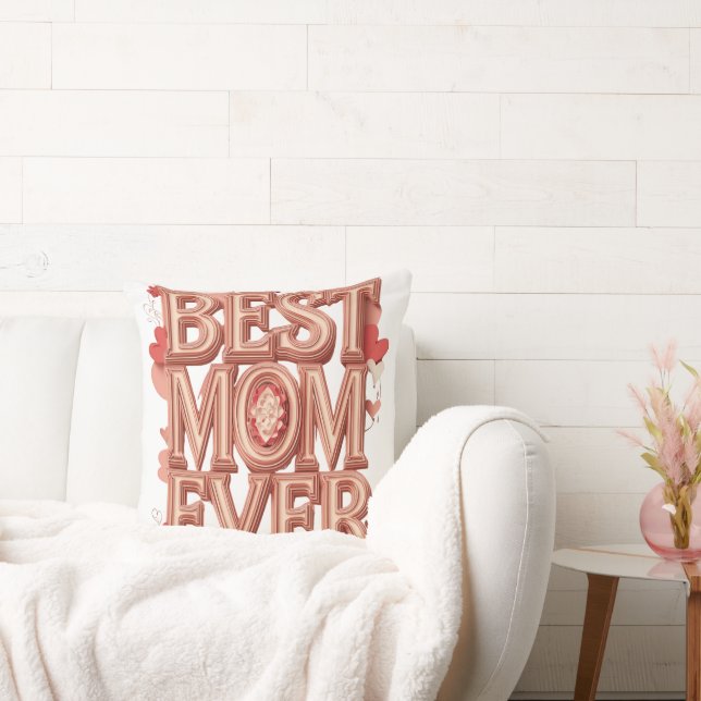 Almofada Melhor Mãe de Sempre Design 3D Dourado | Presente  (Sofá)
