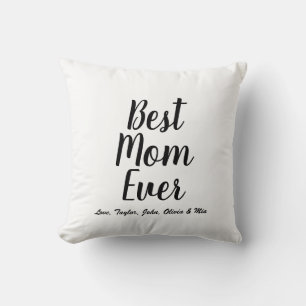Almofada Melhor mãe - na moda de script personalizado preto