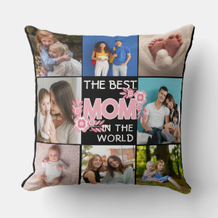 Almofada Melhor Mãe Nunca Colagem de fotos do Dia de as m