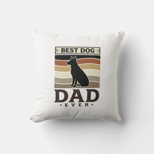 Almofada Melhor Pai de Cachorro de Todos os Tempos Design d (Frente)