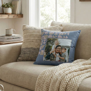 Almofada Melhor Pai de Fotografia Personalizada Nunca Azul 