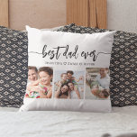Almofada Melhor Pai de sempre - Colagem de fotos do Dia de<br><div class="desc">Comemore o Dia de os pais com o melhor Pai do Travesseiro decorativo de Colagem de Fotos. Esta manutenção personalizada apresenta uma bela colagem organizada de fotos queridas capturando momentos especiais com seu pai. Feito com materiais de alta qualidade, adiciona um toque na moda e sentimental a qualquer espaço, perfeito...</div>