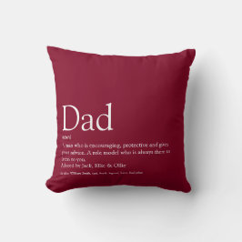 Almofada Melhor Pai do Mundo Papai Definção Burgundy