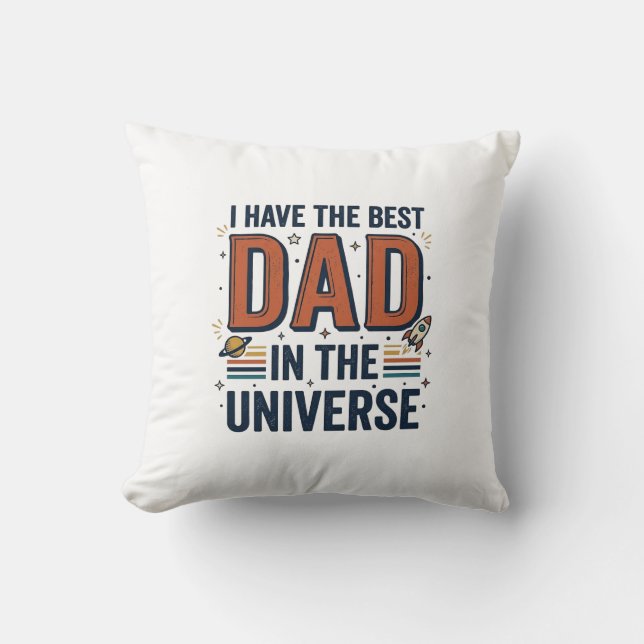 Almofada Melhor Pai do Universo Design de Vetor Espacial_1 (Frente)
