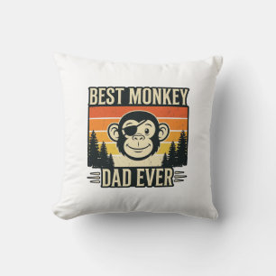Almofada Melhor Pai Macaco de Todos os Tempos Camisa Vintag