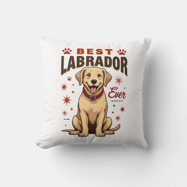 Almofada Melhor Pai/Mãe de Labrador de Todos os Tempos Vint (Frente)