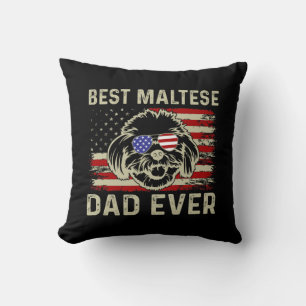 Almofada Melhor Pai Maltês de sempre: Patriotic USA maltês