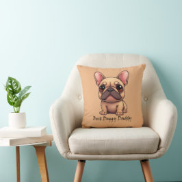 Almofada Melhor Papai Cachorrinho Bulldog Francês Pet Cacho