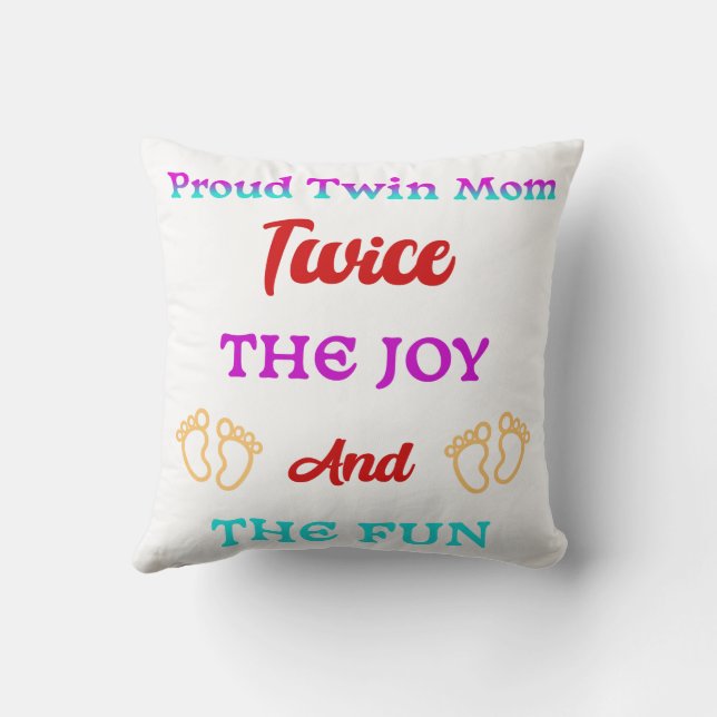 Almofada Melhor presente de mães para mães gêmeas orgulhosa (Verso)
