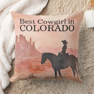 Almofada Melhor Vaqueira no Colorado Arte Vintage Ocidental