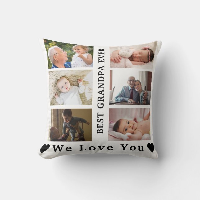 Almofada Melhor vovô alguma colagem Personalizada de Fotos  (Frente)