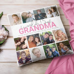 Almofada Melhor vovó do mundo | Colagem de Fotografias<br><div class="desc">Netos únicos O travesseiro de colagem de fotos de 12 faz o presente perfeito para qualquer avô,  com texto que diz 'WORLDS BEST GRANDMA' e OS NOMES DE GRANDES CRIANÇAS. Os estilos de fonte,  tamanhos e cores de fundo editáveis podem ser alterados clicando no link personalizar depois de personalizar.</div>