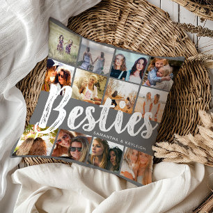 Almofada MELHORES AMIGAS, Colagem de Fotos & Nomes BFF