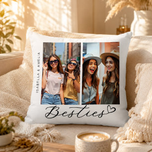 Almofada Melhores Amigas Duas Fotos Caligrafia Script Coraç