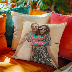 Almofada Melhores Amigas Para Sempre Letreiro Retro   Foto