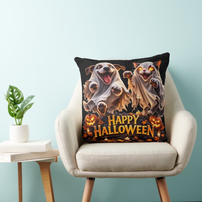 Almofada Melhores amigos decoração feliz Halloween (Cadeira)