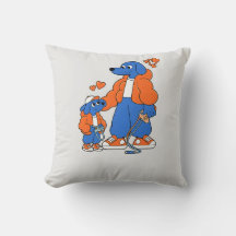 Melhores Amigos: Duo Pai e Filho Blue Dog (Laranja