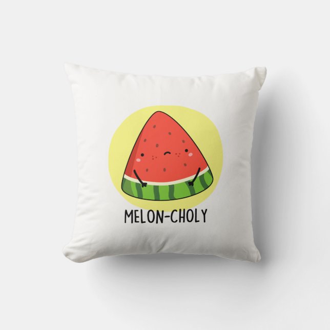 Almofada Melon Choly Funny Sad Watermelon Pun (Frente)