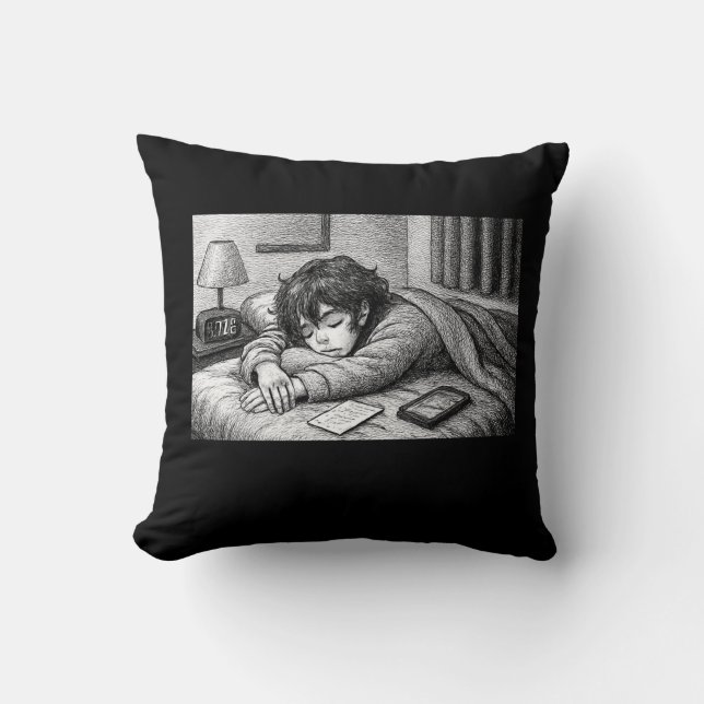 Almofada Melting Into Bed • Aesthetic Throw Pillow (Frente)