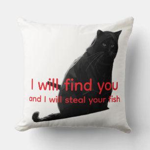 Almofada Meme de Gato Preto Engraçado - Eu Vou Te Encontrar