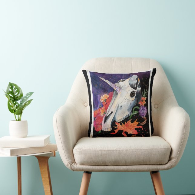 Almofada Memória Mapas Autumn Vibes Unicorn Skull Poster Bo (Cadeira)