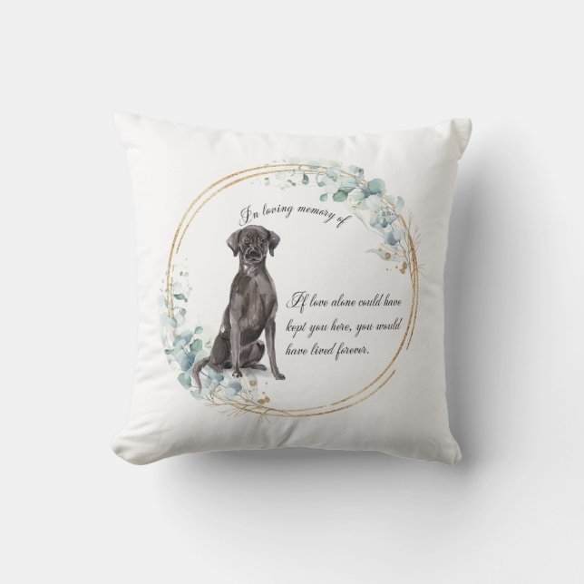 Almofada Memorial do Black Lab Personalizado (Frente)