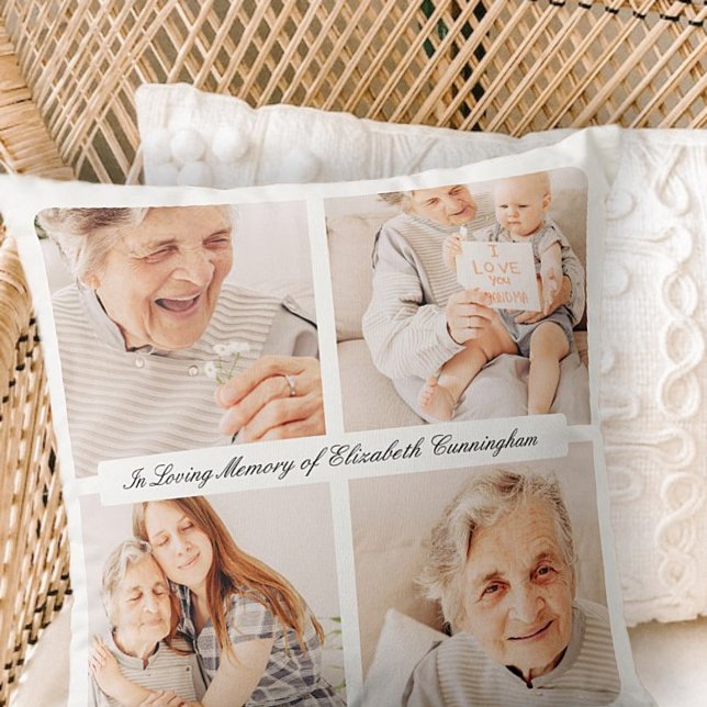 Almofada Memorial Em Adoro Memória Moderna Elegante 4 Fotos (Criador carregado)