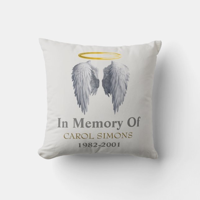 Almofada Memorial Halo & Angel Wings Travesseiro decorativo (Frente)