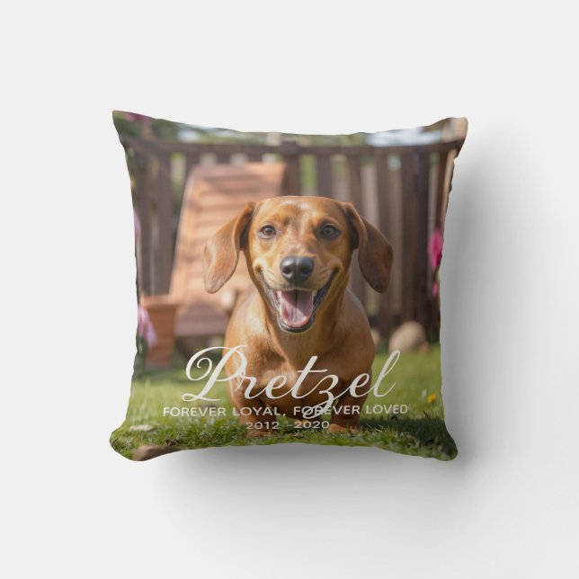 Almofada Memorial Personalizado de Cachorro Perda de Animal (Frente)