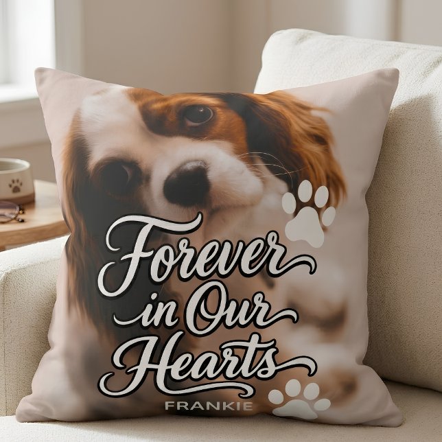 Almofada Memorial Personalizado Para Sempre em Nossos Coraç (Criador carregado)