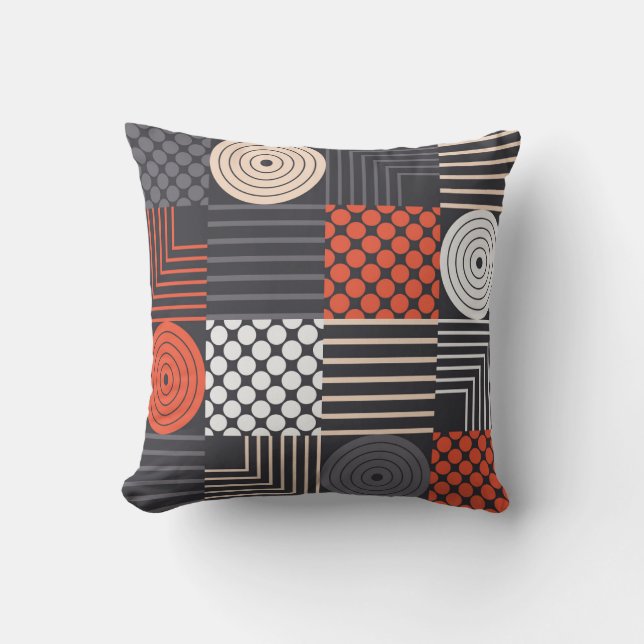 Almofada Memphis Magic: Diversão Geométrica de Banner (Frente)