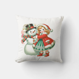 Almofada Menina Abraça Seu Neve