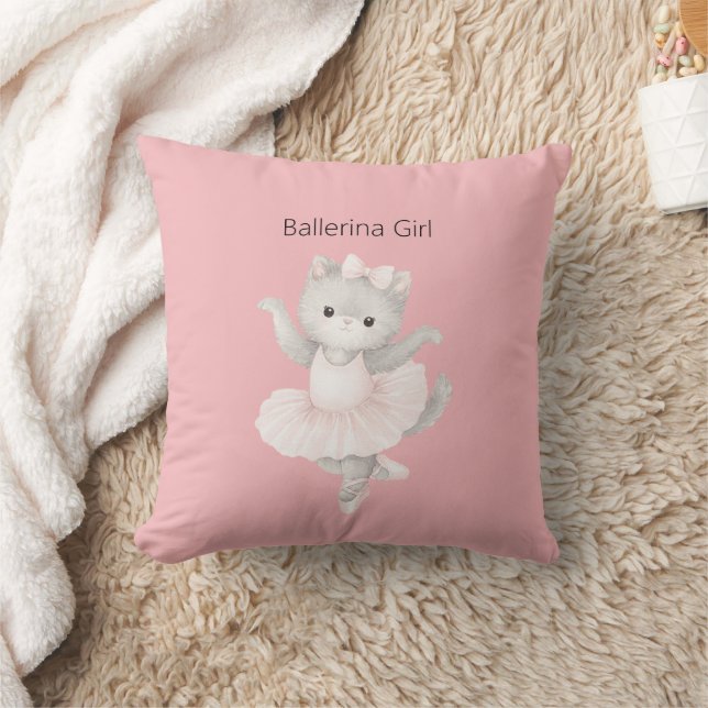 Almofada Menina Bailarina Gatinho Cinza (Cobertor)