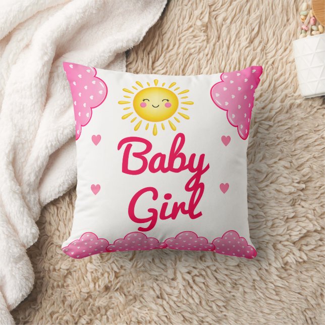 Almofada Menina Bebê Sol Rosa Deslumbrante (Cobertor)
