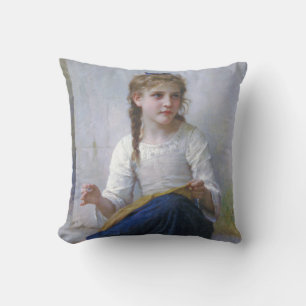 Almofada Menina Costurando, Bouguereau