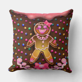 Almofada Menina de Biscoito de Gengibre Glacê Açúcar Rosa P