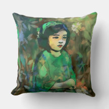 Menina em vestida verde