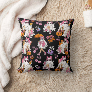 Almofada Menina Fantasma Rosa Halloween Fofo Assustador par