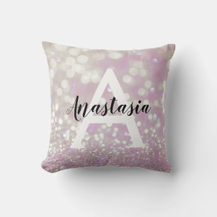 Almofada Menina Lilac Shimmer Glitter Gelipifica Nome do Mo