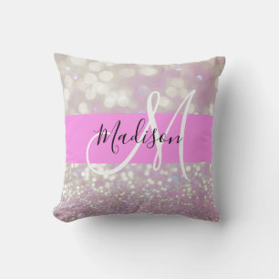 Almofada Menina Lilac Shimmer Glitter Gelipifica Nome do Mo