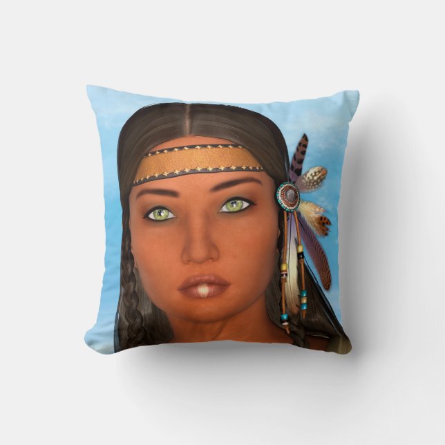 Almofada Menina Nativa Americana (Frente)